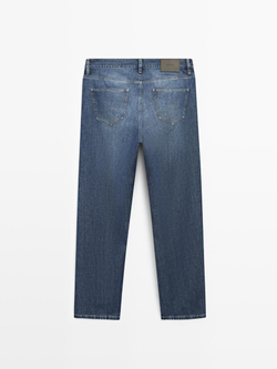 Massimo Dutti Легкие хлопковые джинсы прямого кроя, индиго