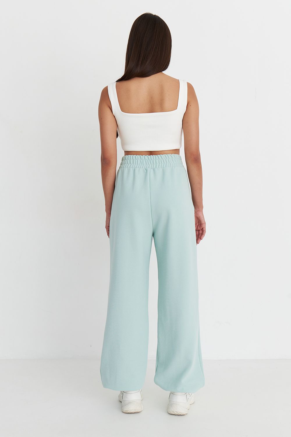 Джоггеры оверсайз из рифленого хлопка цвета мята