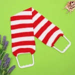 Мочалка для тела «ULTRAMARIN KIPARIS», мягкая, пластиковые ручки, цвет красный, 60*11см