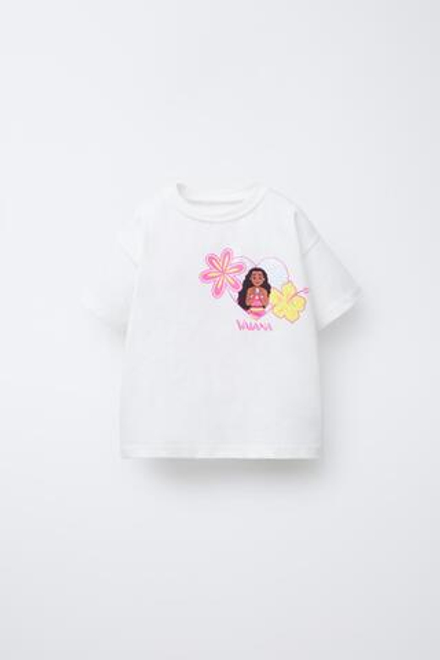 ZARA ФУТБОЛКА С ПРИНТОМ VAIANA © DISNEY, БЕЛЫЙ