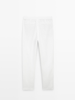 Massimo Dutti Льняные спортивные брюки, белый