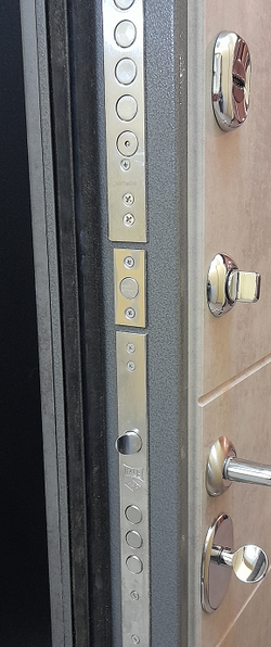 Входная металлическая дверь  с зеркалом RеX (РЕКС) 23 Пчела Бетон темный / зеркало Пастораль Силк сноу ( белый матовый, без текстуры)
