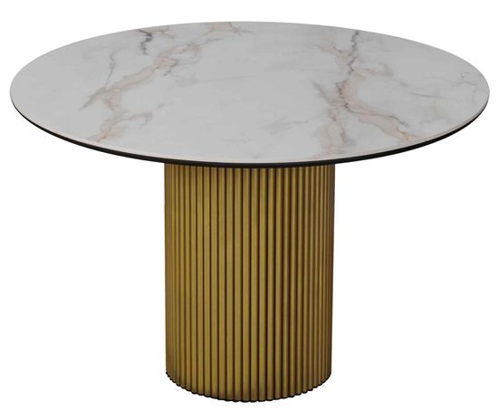 Стол DUBAI 110 Calacata gold gloss / gold velvet