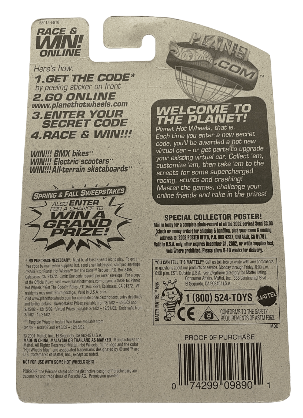 Hot Wheels Porsche 911 Carrera (2002)