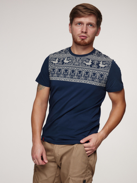 Футболка Варгградъ мужская тёмно-синяя "Предрассветные птицы"