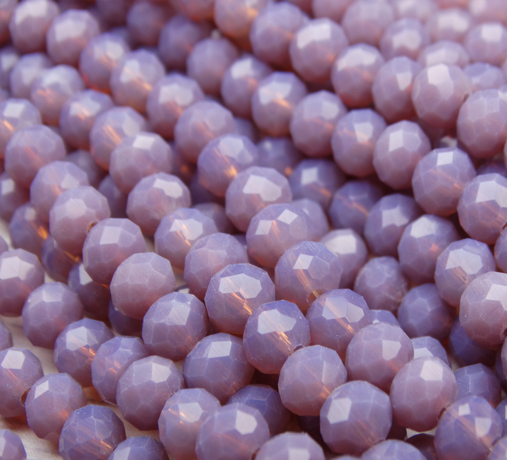БН024НН46 Хрустальные бусины "рондель", цвет: фиолетовый непрозрачный, 4х6 мм, 58-60 шт.
