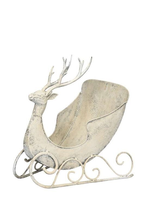 Декор "Сани с оленем" большие 34x25x35см Металл