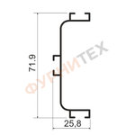 KB91 Профиль горизонтальный C-образный средний для нижних баз 4м Серебро A00