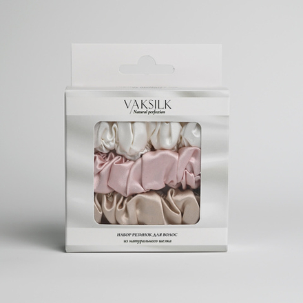 Набор резинок для волос "Medium" | молочно-белый, шампань, жемчужно-розовый