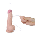 Телесный фаллоимитатор с имитацией эякуляции Soft Ejaculation Cock With Ball 8 - 17,8 см. (Цвет: телесный)