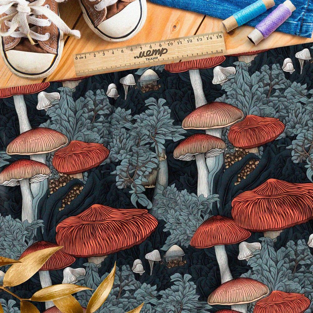 Ткань премиум мембрана фантазийный лес