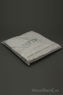 Элитный халат махровый Waterside серебряный от Hamam