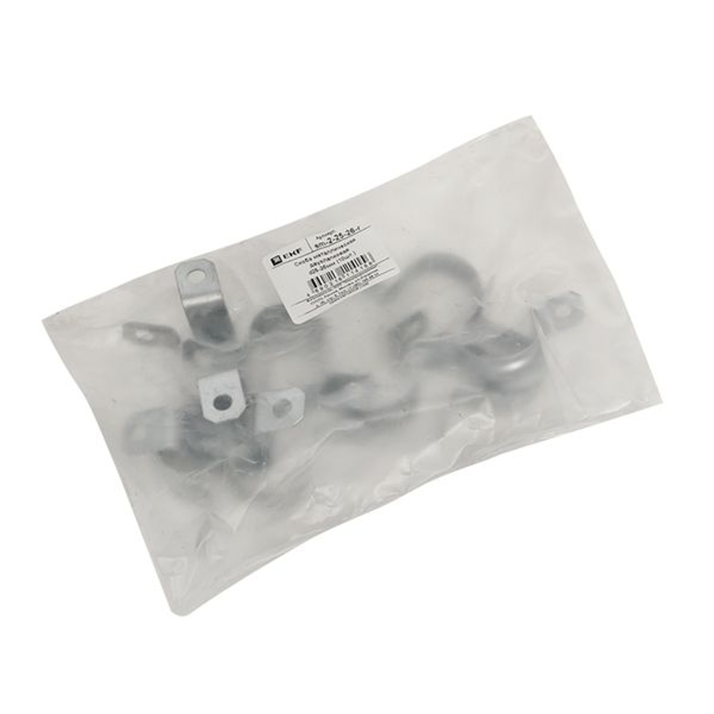 Скоба металлическая двухлапковая d25-26 мм (10 шт) EKF PROxima (10.00 шт.)