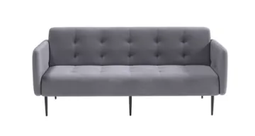 Monaco диван-кровать с подлокотниками трехместный бархат серый 03