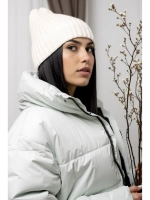 шапка вязаная теплая зимняя с отворотом стильная