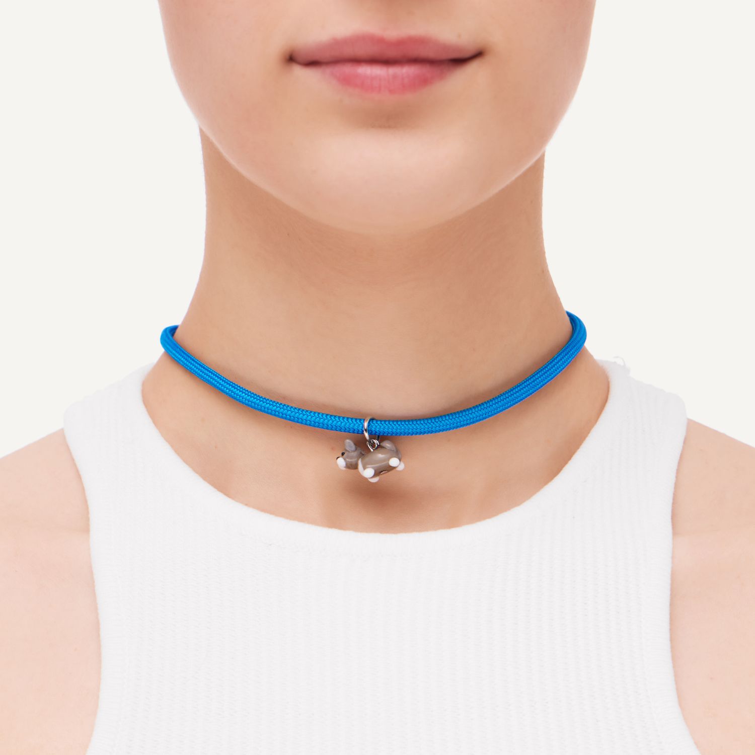 Колье Knitted Cutie Necklace - Blue Bicolor Cat