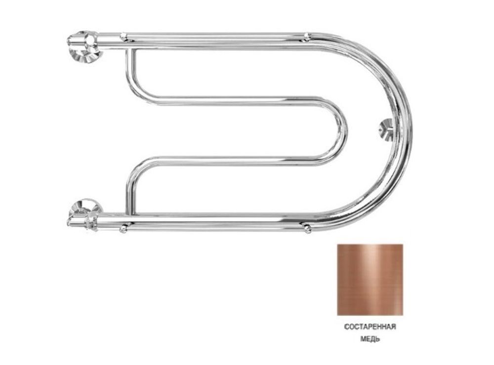 Полотенцесушитель Двин B с полкой 32/60 1 1/4"-1/2" Водяной , К0, Сост. медь