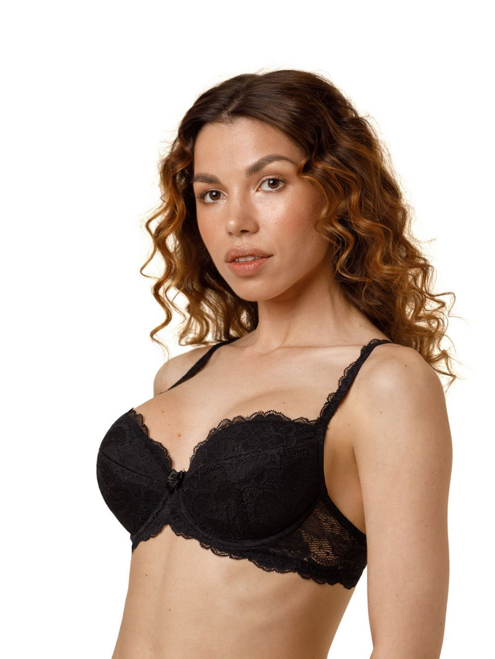 Бюстгальтер push-up из эластичного кружева (Размер: 80D) (Цвет: белый)