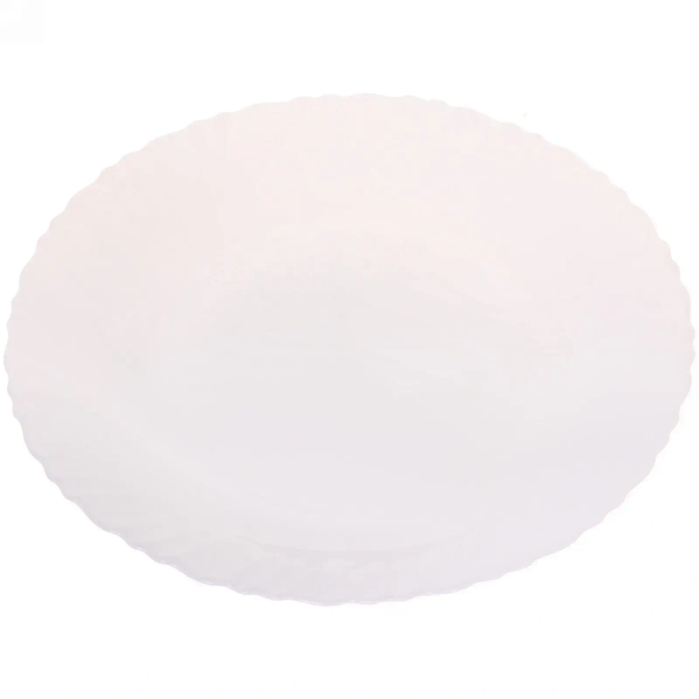 Тарелка «White magic» 23,5см глубокая стеклокерамика Волна