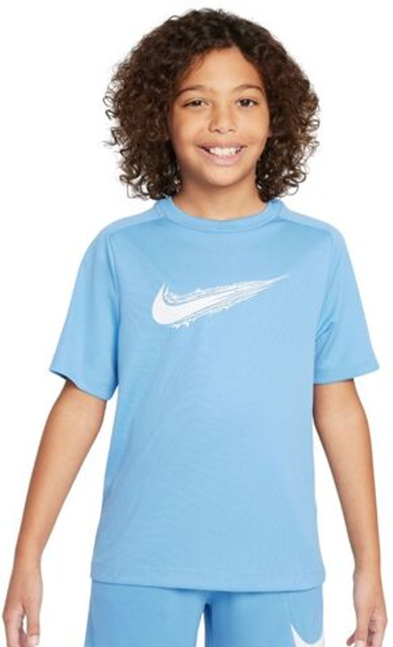 Детская теннисная футболка Nike Boys Multi Dri-FIT Short-Sleeve Top - blue beyond/white