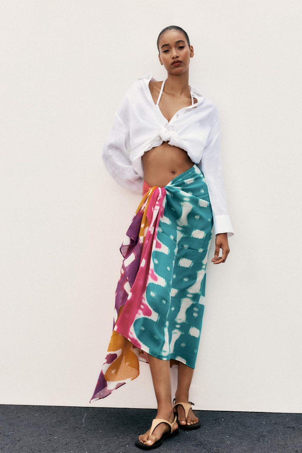 ZARA ПЛАТОК С ПРИНТОМ, РАЗНОЦВЕТНЫЙ