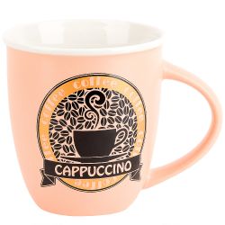 Кружка фарфоровая "Coffee Varieties" v=370мл. (3вида) (min12) (транспортная упаковка)