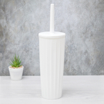 Ерш для туалета "Rock'n'Roll" с подставкой, высокий с крышкой, белый