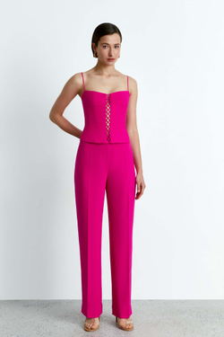 Топ-бюстье корсетного типа из крепа со шнуровкой