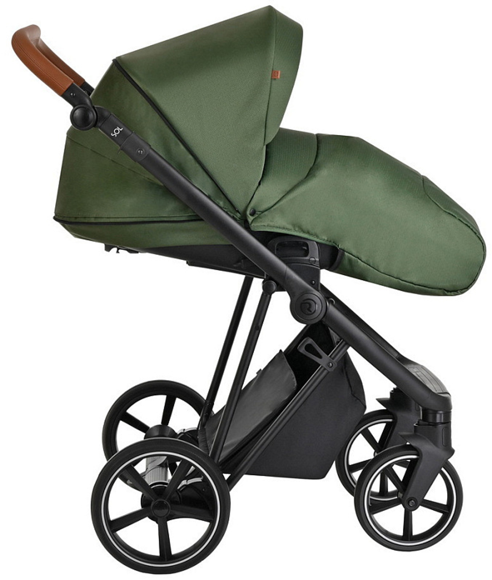 Детская коляска Roan Sol 3 в 1 с автокреслом Avionaut Silver Black RSL/1013 Boho Green