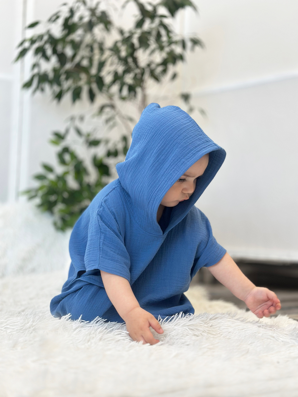 Туника с капюшоном RinaAmari Индиго, муслин