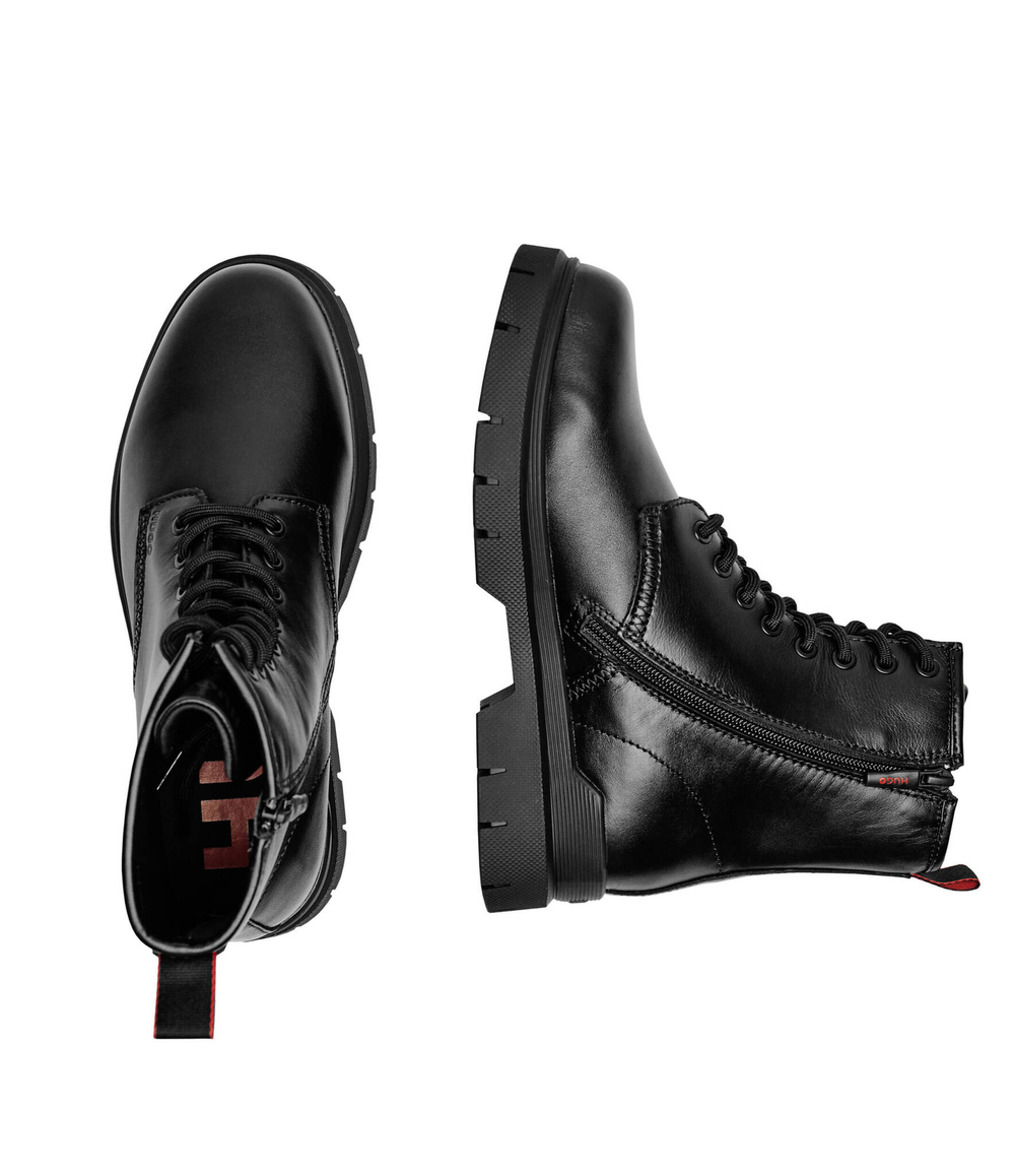 Кожаные высокие сапоги Ryan_halb_pllt HUGO - черный(50528851)