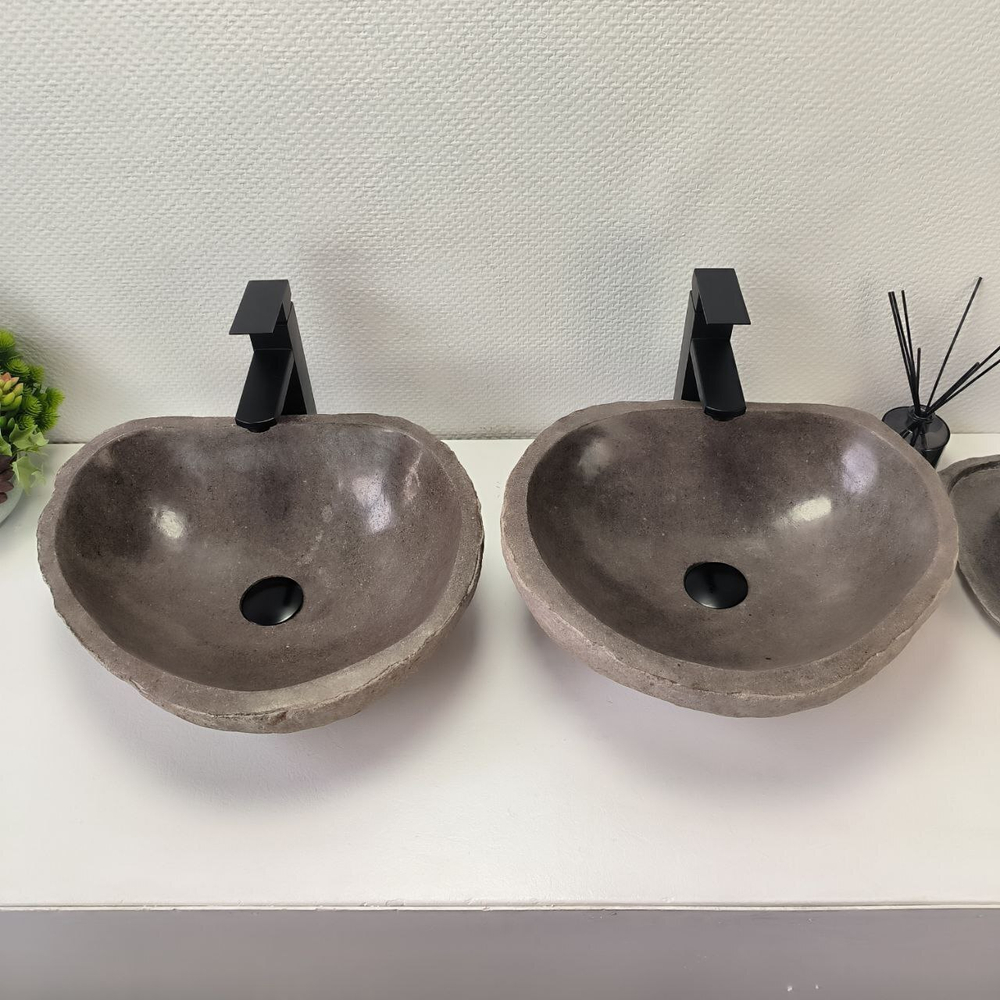 Раковина из речного камня ПАРА! RS-63827 46*39*15 2шт 0126