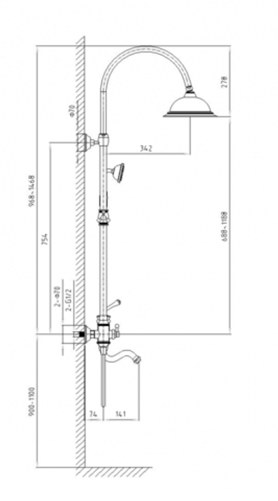 Душевая стойка Timo Adelia SX- 6010/00 chrome