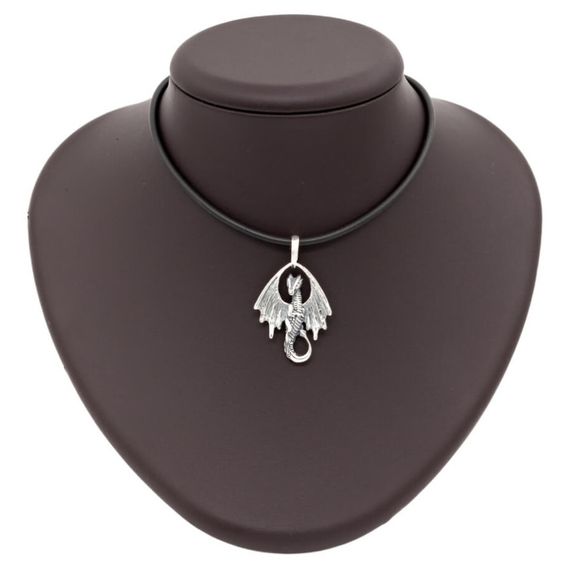 Дракон подвеска из серебра 925 пробы, на постаменте