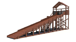 Зимняя деревянная горка WF-10 с крышей (длина ската 10 м)