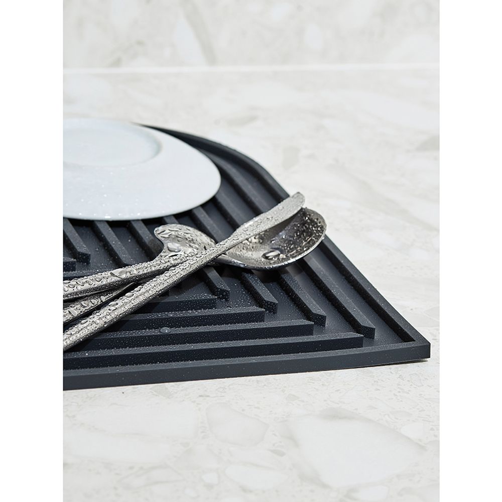 Коврик для сушки посуды Dry Flex, 34,5х31,5 см, графит