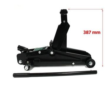 Домкрат подкатной гидравлический 2,5т с резиновой накладкой (h min 135мм, h max 387мм) в кейсе,без фиксации RockForce##Rock FORCE RF-TH22501 без фиксации в кейсе