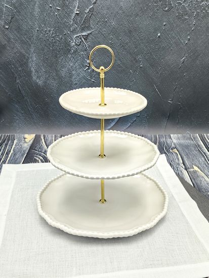 Блюдо 3-х ярусное, этажерка Бусины