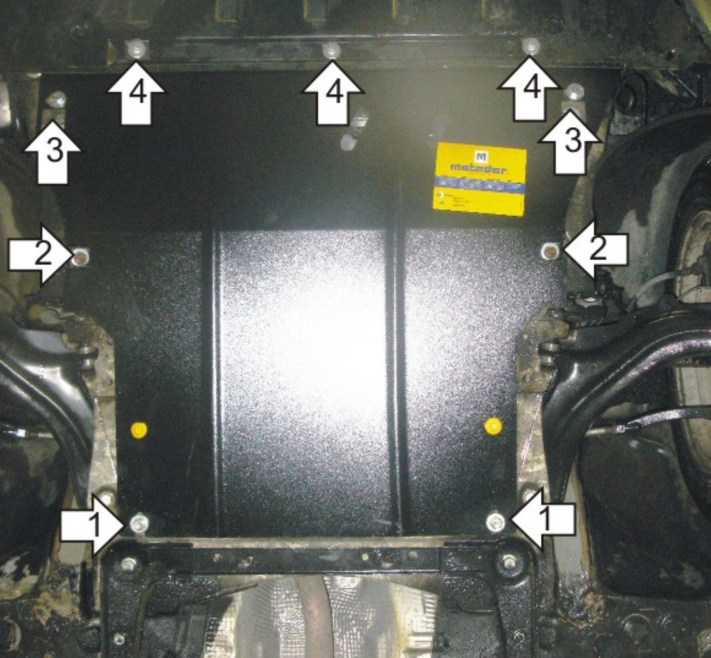 Защита стальная 2 мм двигателя и кпп для Renault Scenic/Megane 2 Motodor.71714