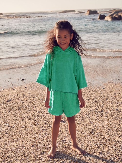 Колстовка с капюшоном и шорты в комплекте для девочки Next AB7-630, Зеленый