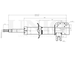 Амортизатор масляный передней подвески левый UNIO SAB-20008