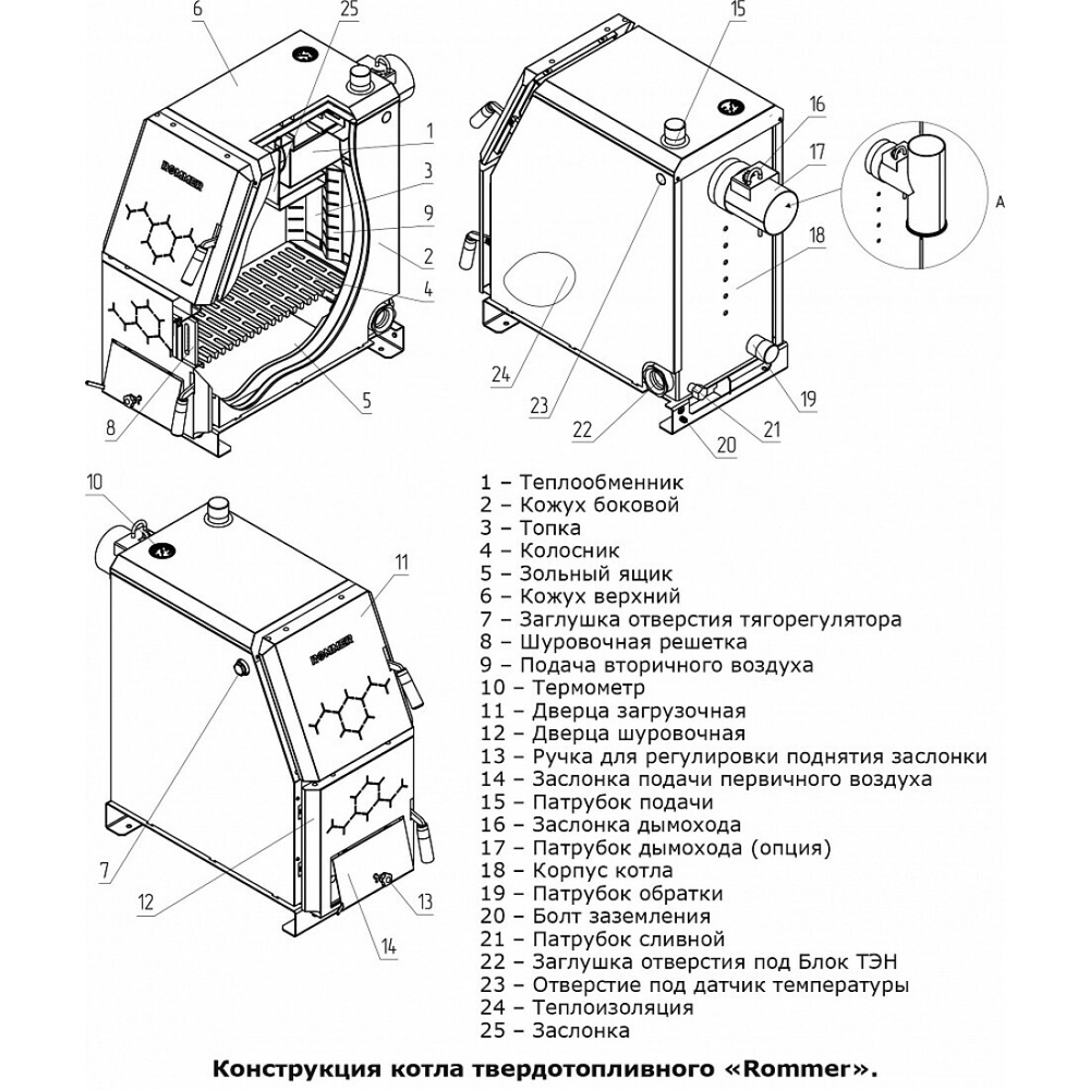 Твердотопливный котел Rommer 31 кВт