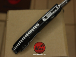 Нож Microtech Stitch Ram-Lok PS V.2025 - рукоять черный G10, клинок серый, PS заточка