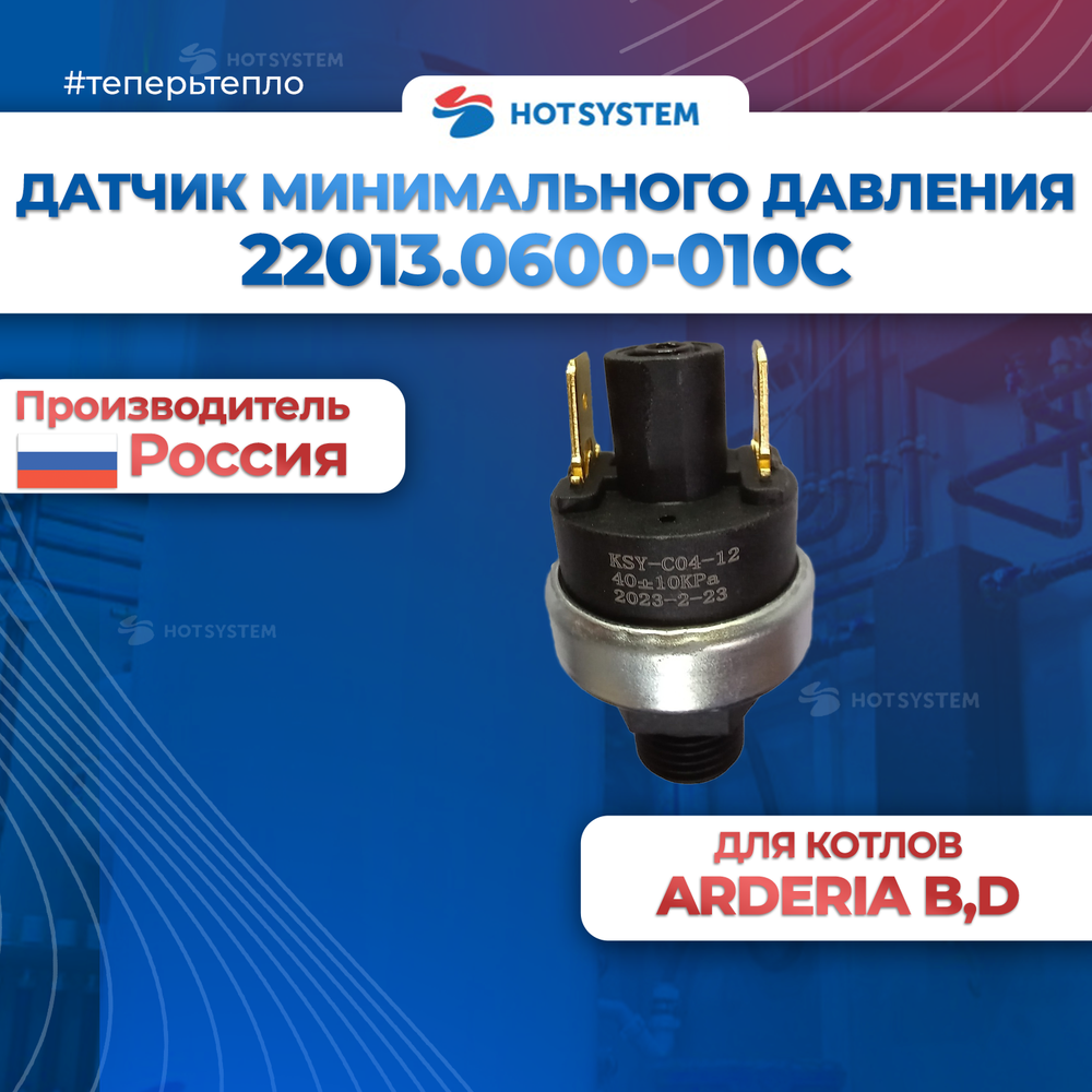 22013.0600-010C Датчик минимального давления, релейный, для газовых котлов Ардерия серии D, B, SB, Datmo.