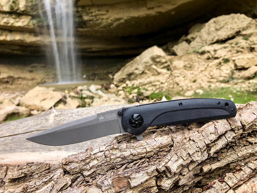 Складной нож Biker Z M390 Black G10 StoneWash