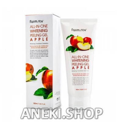 Пилинг-гель осветляющий с экстрактом яблока 180 мл All-In-One Whitening Peeling Gel Apple FarmStay