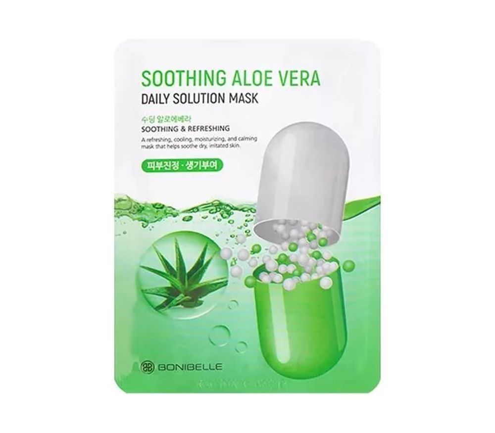 Тканевая маска с алоэ BONIBELLE Soothing Aloe Vera Daily Solution Mask