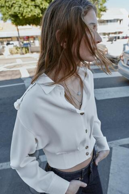 ZARA РУБАШКА C ХЛЯСТИКАМИ НА ПЛЕЧАХ, ЖЕЛТОВАТО-БЕЛЫЙ