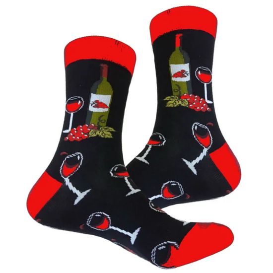 Носки "Истинный сомелье", р-р 38-44 (черный,КРАСНЫЙ)