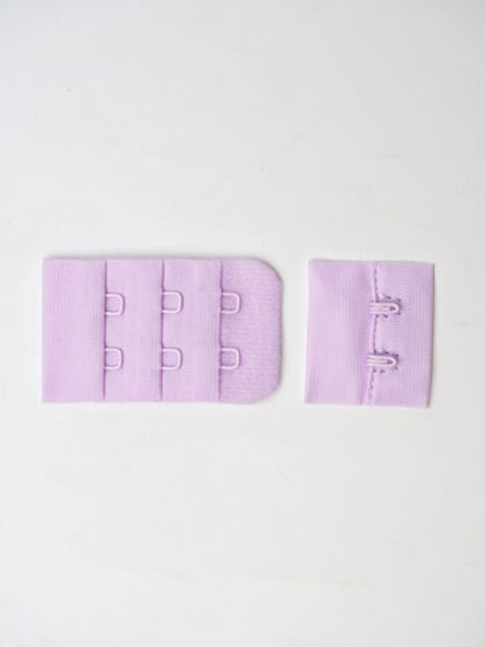 Застёжка для бюстгальтера лавандовая с крючками 2х3